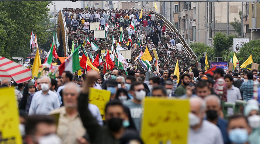 بيان مسيرات يوم القدس في ايران يؤكد ان تحرير القدس مبدأ أساسي للعالم الاسلامي
