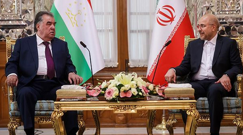 قاليباف وامام علي رحمان يؤكدان على تطوير العلاقات بين ايران وطاجيكستان