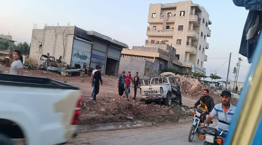 بالصور..انفجار عبوة بسيارة في إعزاز السورية