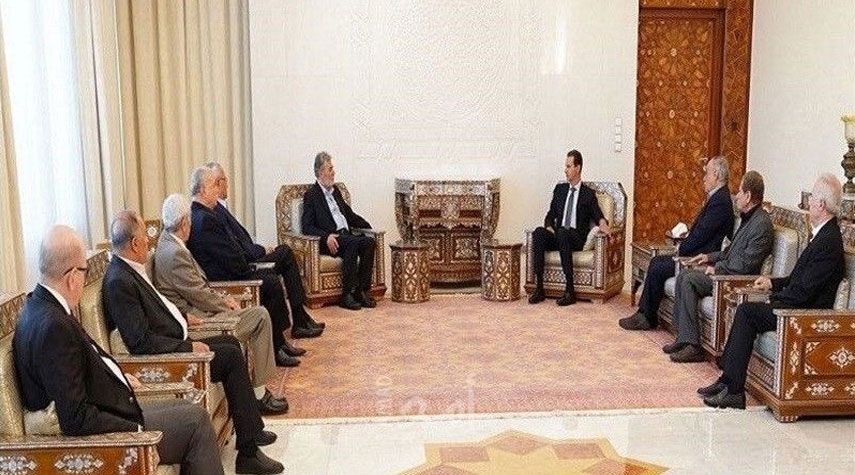 لقاء الفصائل الفلسطينية مع الرئيس الاسد في دمشق