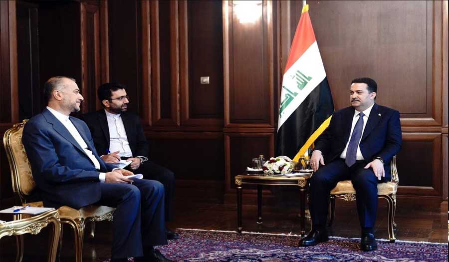 أمير عبد اللهيان يستقبل رئيس الوزراء العراقي 