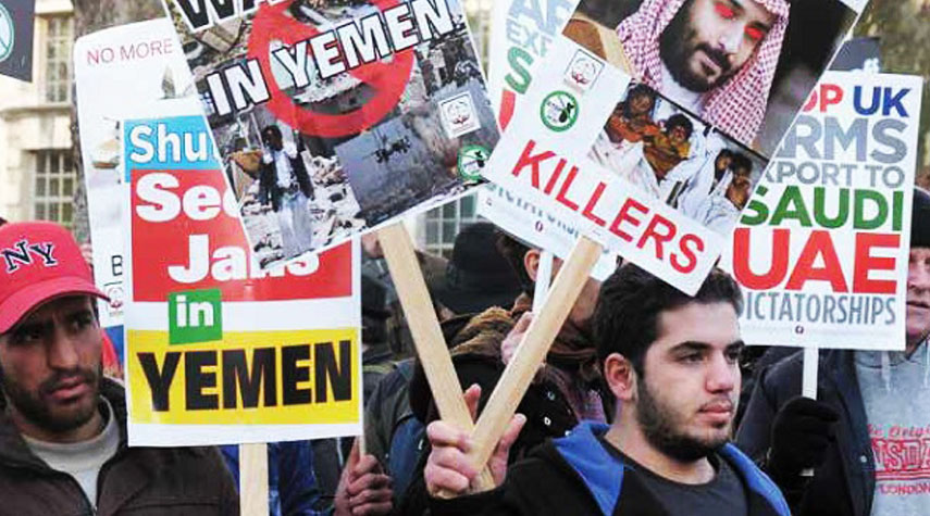 احتجاجات في بريطانيا تنديدا بالعدوان على اليمن