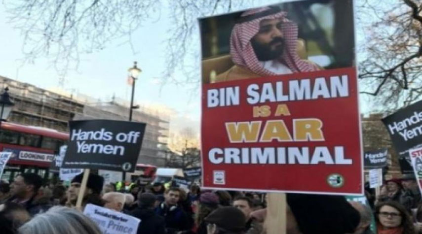 احتجاجات في بريطانيا تنديدا بالعدوان على اليمن