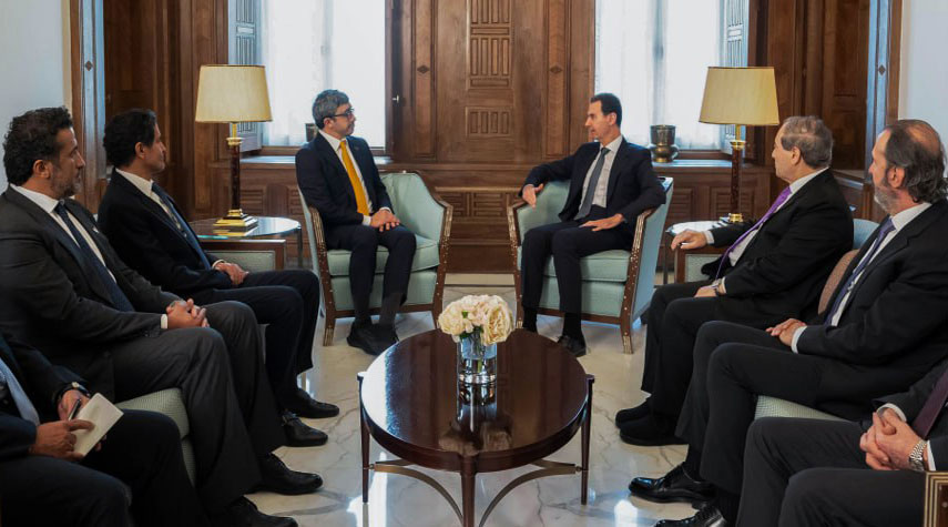 وزير خارجية الامارات يلتقي الرئيس السوري في دمشق
