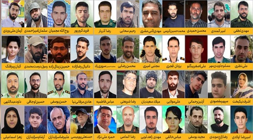 ۶۳ شهيداً قدموا أرواحهم في أعمال الشغب لتوفير الأمن للشعب الإيراني