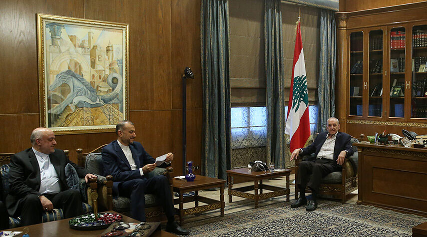 وزير الخارجية الإيراني يلتقي رئيس مجلس النواب اللبناني