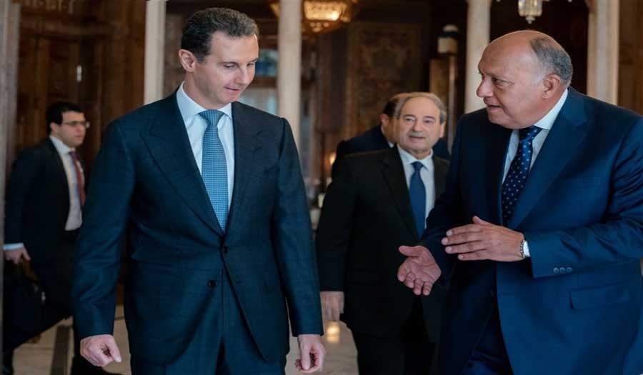 الرئيس السوري يستقبل وزير خارجية مصر في دمشق