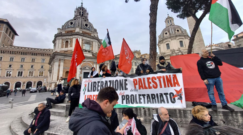 عشرات الناشطين يتظاهرون في روما رفضًا لزيارة نتنياهو