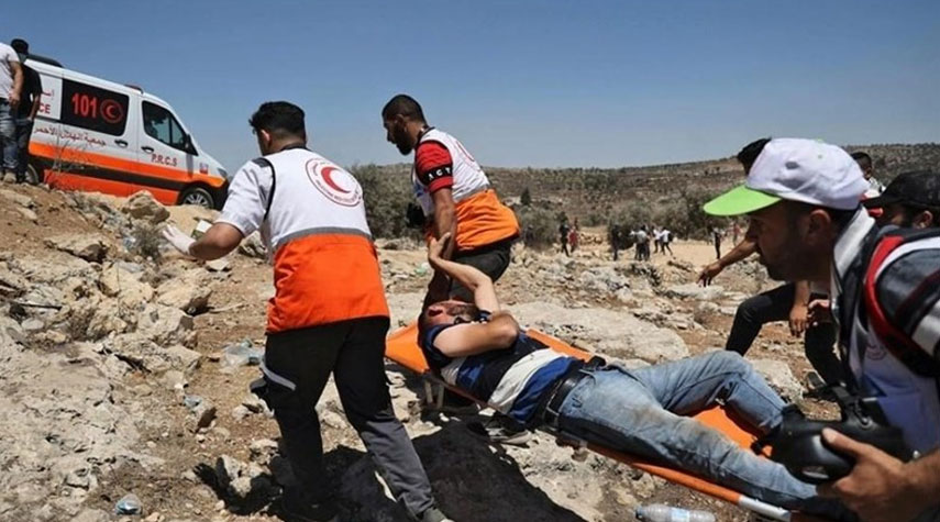 الهلال الأحمر الفلسطيني: 57 إصابة خلال المواجهات في نابلس