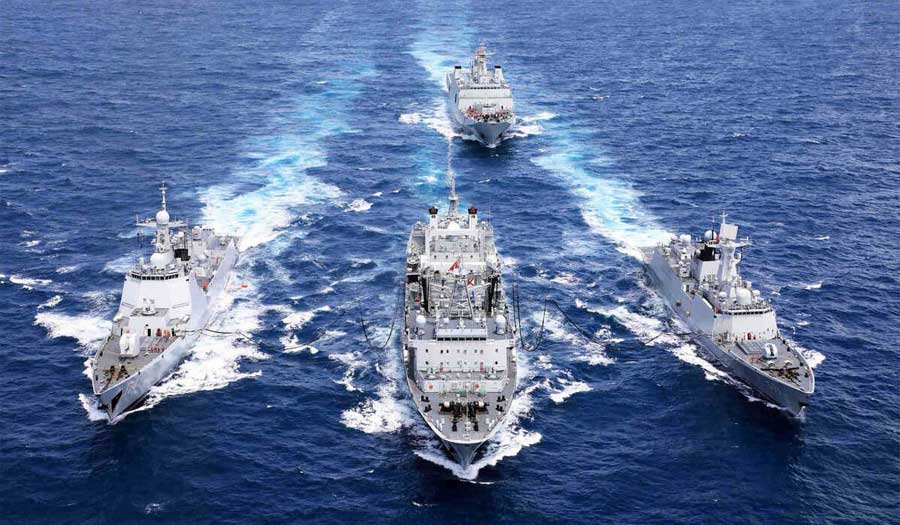 انطلاق المرحلة التكتيكية لمناورات "حزام الأمن البحري" الثلاثية