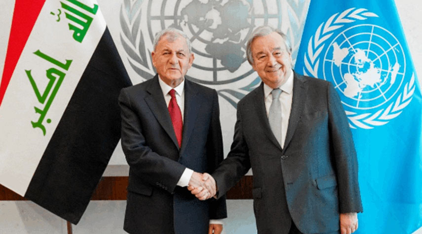 الرئيس العراقي يبحث مع الأمين العام للأمم المتحدة ازمة المياه