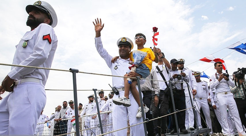 استقبال الدورية البحرية الـ86 للجيش الإيراني في ميناء بندر عباس