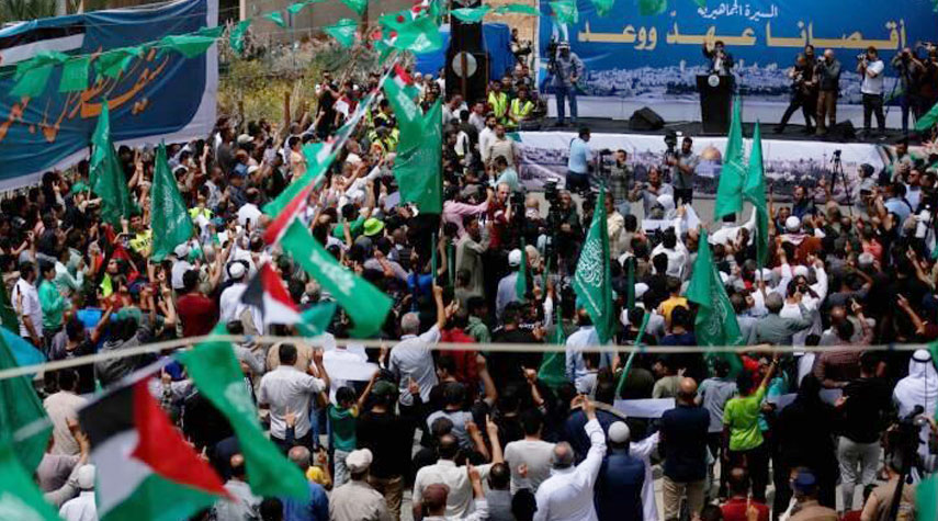 حماس تنظم مسيرة حاشدة لنصرة المسجد الأقصى 