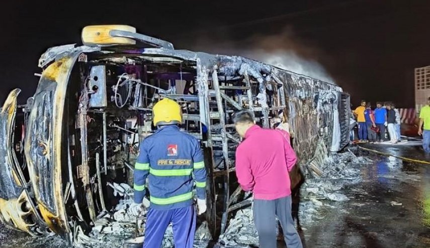 مقتل 26 شخصا جراء اندلاع حريق في حافلة بالهند