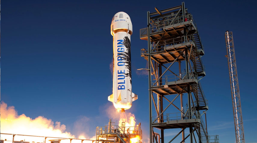 الكشف عن انفجار محرك صاروخ Blue Origin الامريكي بداية اختباره