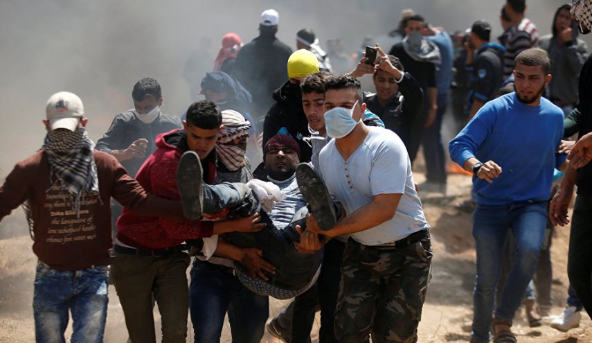 إصابات جراء اعتداء الاحتلال على المتظاهرين في غزة