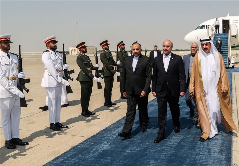 قاليباف يصل إلى مطار أبو ظبي
