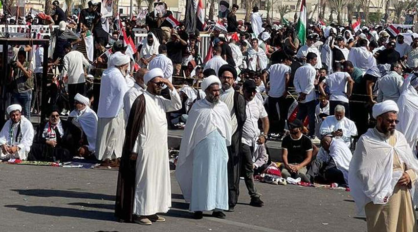 لنصرة فلسطين.. تظاهرة مليونية في ساحة التحرير وسط بغداد