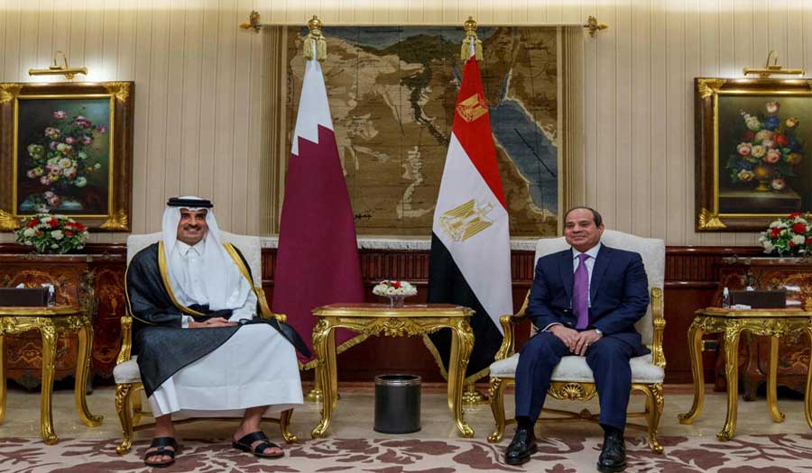 أمير قطر يزور القاهرة لإجراء مباحثات مع السيسي حول غزة