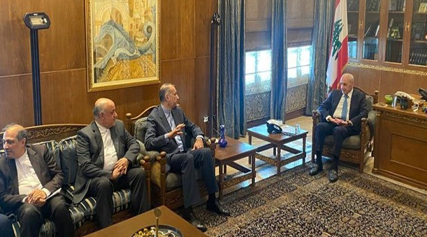 وزير الخارجية الإيراني يلتقي رئيس مجلس النواب اللبناني
