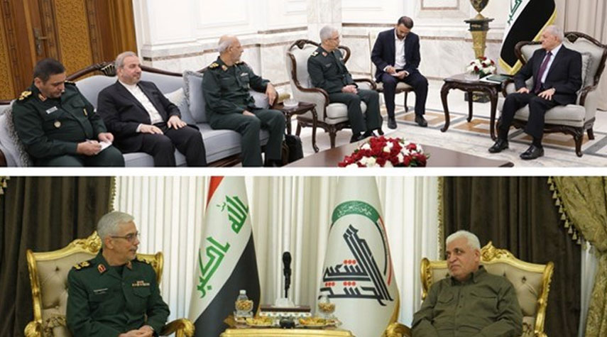رئيس الأركان الإيراني يلتقي الرئيس العراقي ورئيس هيئة الحشد الشعبي