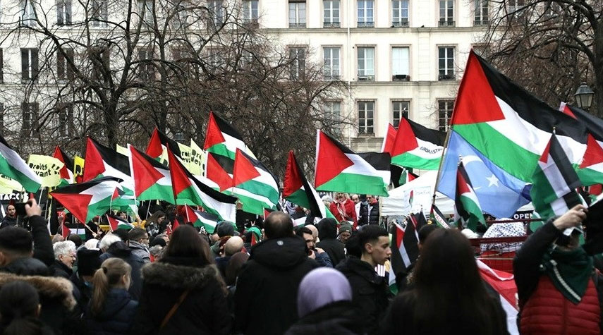 تظاهرات للتضامن مع الشعب الفلسطيني ومعادية للصهاينة في باريس