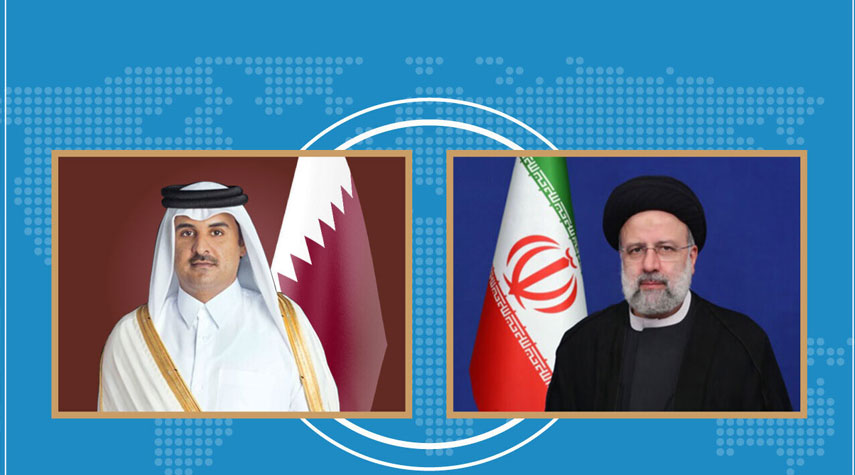 امير قطر للرئيس الايراني : قطر تقف بجانبكم