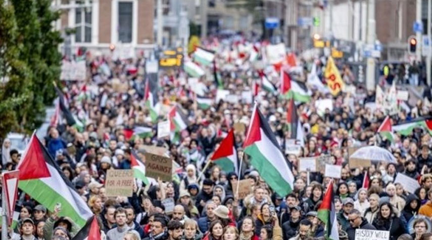 مسيرة في لاهاي داعمة لفلسطين ومنددة بالعدوان على قطاع غزة