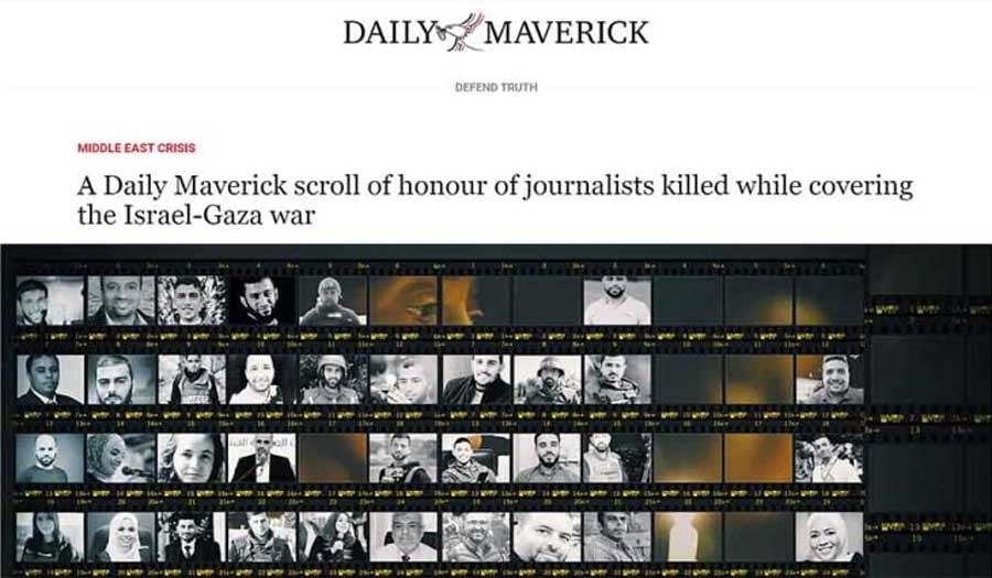 صحيفة في جنوب أفريقيا تخصص عددها لتكريم الإعلاميين الذين اغتالتهم إسرائيل