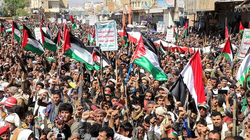 مسيرات مليونية في صعدة باليمن نصرة لغزة