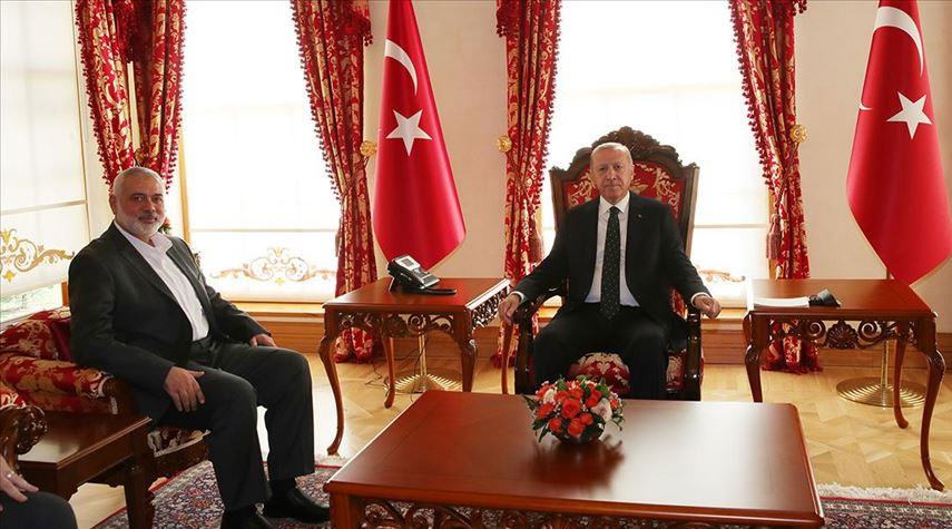 أردوغان يبحث مع هنية الأوضاع في قطاع غزة