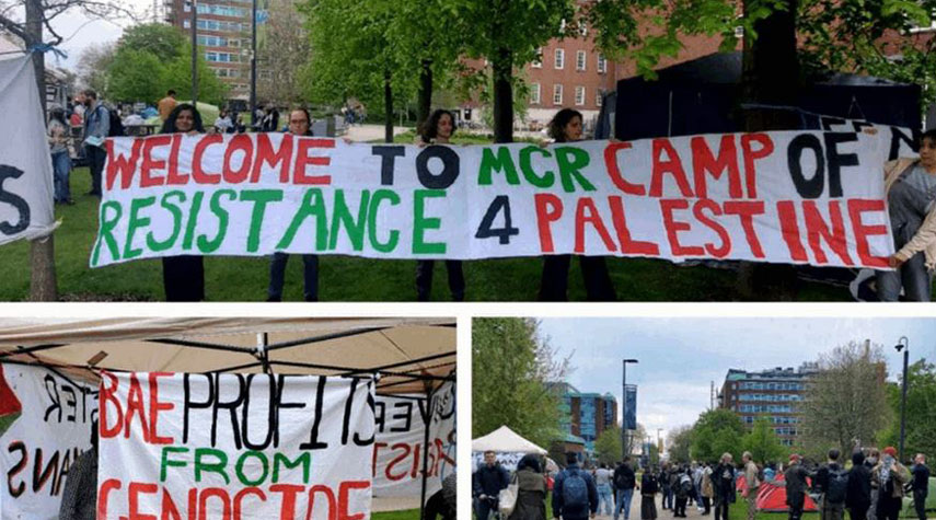 طلبة الجامعات في بريطانيا يحتجون على حرب غزة
