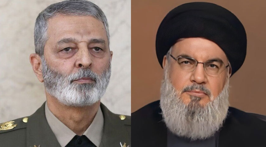 القائد العام للجيش الإيراني يعزي بوفاة والدة الأمين العام لحزب الله