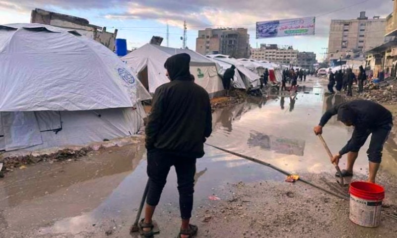 شاهد بالصور.. ظروف مأساوية يعيشها النازحون بغزة